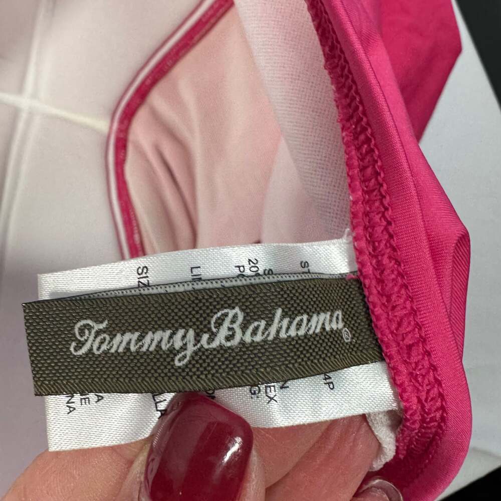 Tommy Bahama Swimsuit Women 6 Ruched Top Side Shirred Halter One-Piece Pink - Picture 5 of 6